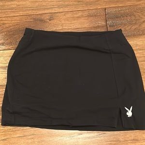 Never Worn: Black Slit Playboy Mini Skort